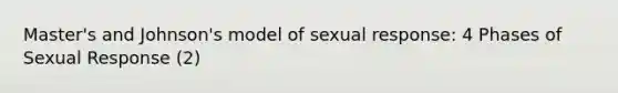 Master's and Johnson's model of sexual response: 4 Phases of Sexual Response (2)