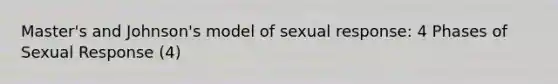 Master's and Johnson's model of sexual response: 4 Phases of Sexual Response (4)