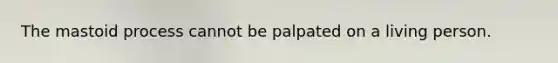 The mastoid process cannot be palpated on a living person.