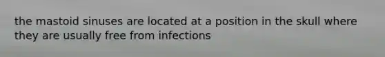 the mastoid sinuses are located at a position in the skull where they are usually free from infections