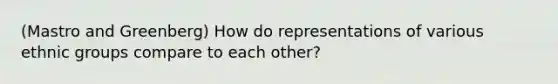 (Mastro and Greenberg) How do representations of various ethnic groups compare to each other?