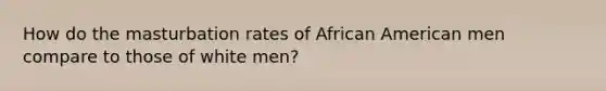 How do the masturbation rates of African American men compare to those of white men?