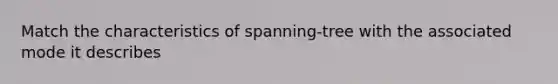 Match the characteristics of spanning-tree with the associated mode it describes