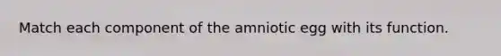 Match each component of the amniotic egg with its function.