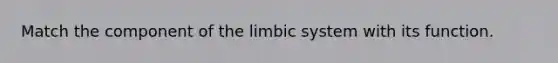 Match the component of the limbic system with its function.