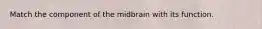 Match the component of the midbrain with its function.