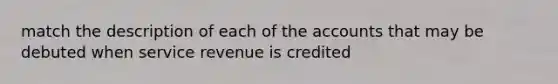 match the description of each of the accounts that may be debuted when service revenue is credited