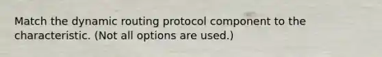 Match the dynamic routing protocol component to the characteristic. (Not all options are used.)