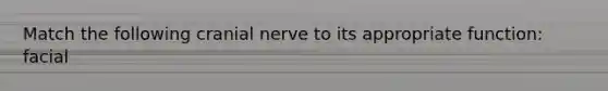 Match the following cranial nerve to its appropriate function: facial