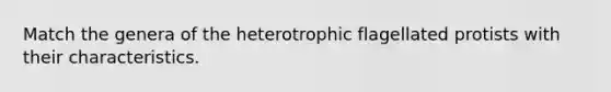 Match the genera of the heterotrophic flagellated protists with their characteristics.