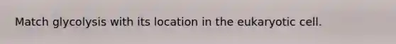 Match glycolysis with its location in the eukaryotic cell.