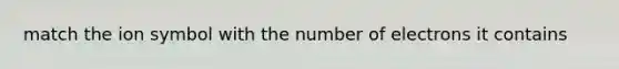 match the ion symbol with the number of electrons it contains