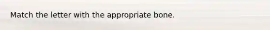 Match the letter with the appropriate bone.