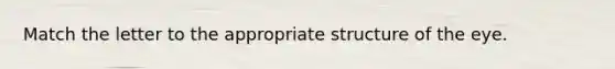 Match the letter to the appropriate structure of the eye.