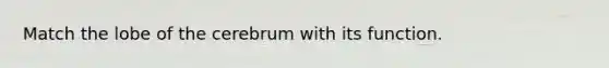 Match the lobe of the cerebrum with its function.