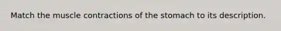 Match the muscle contractions of the stomach to its description.