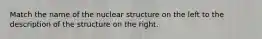 Match the name of the nuclear structure on the left to the description of the structure on the right.