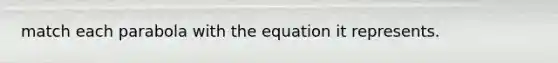 match each parabola with the equation it represents.