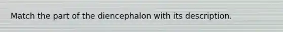 Match the part of the diencephalon with its description.