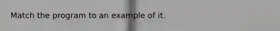 Match the program to an example of it.