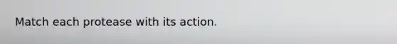 Match each protease with its action.