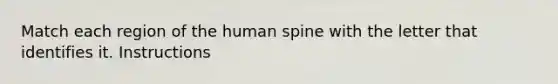 Match each region of the human spine with the letter that identifies it. Instructions