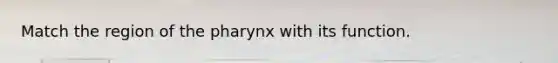 Match the region of the pharynx with its function.