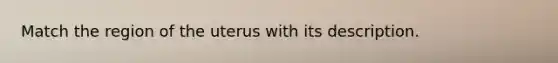 Match the region of the uterus with its description.
