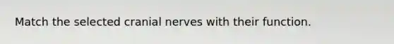 Match the selected <a href='https://www.questionai.com/knowledge/kE0S4sPl98-cranial-nerves' class='anchor-knowledge'>cranial nerves</a> with their function.
