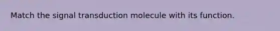 Match the signal transduction molecule with its function.