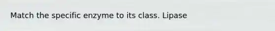 Match the specific enzyme to its class. Lipase