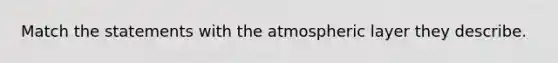 Match the statements with the atmospheric layer they describe.