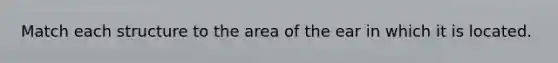 Match each structure to the area of the ear in which it is located.