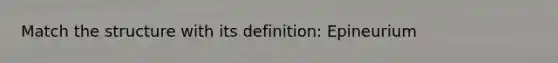 Match the structure with its definition: Epineurium