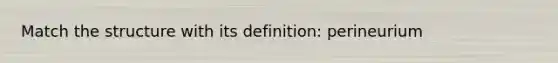 Match the structure with its definition: perineurium