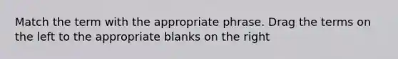 Match the term with the appropriate phrase. Drag the terms on the left to the appropriate blanks on the right