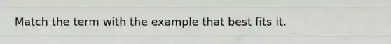 Match the term with the example that best fits it.