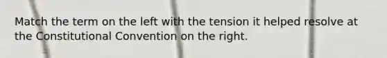 Match the term on the left with the tension it helped resolve at the Constitutional Convention on the right.