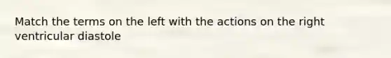 Match the terms on the left with the actions on the right ventricular diastole