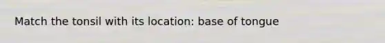 Match the tonsil with its location: base of tongue