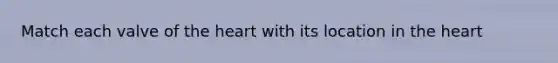 Match each valve of the heart with its location in the heart