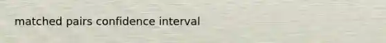 matched pairs confidence interval