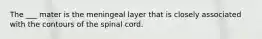 The ___ mater is the meningeal layer that is closely associated with the contours of the spinal cord.