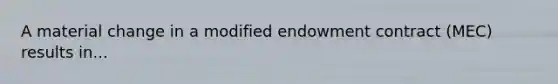 A material change in a modified endowment contract (MEC) results in...