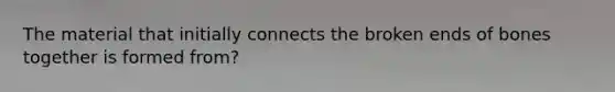 The material that initially connects the broken ends of bones together is formed from?