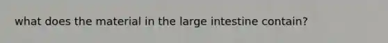 what does the material in the large intestine contain?