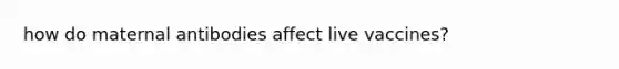 how do maternal antibodies affect live vaccines?