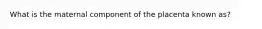 What is the maternal component of the placenta known as?