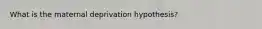 What is the maternal deprivation hypothesis?