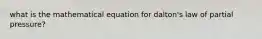 what is the mathematical equation for dalton's law of partial pressure?